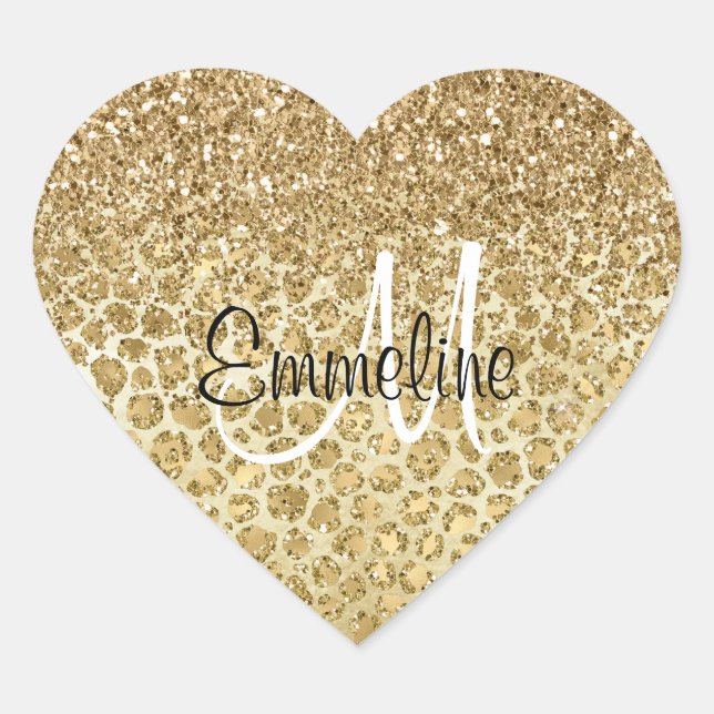 Sticker Cœur Glitzy Glam Gold Parties scintillant Empreinte de  (Devant)