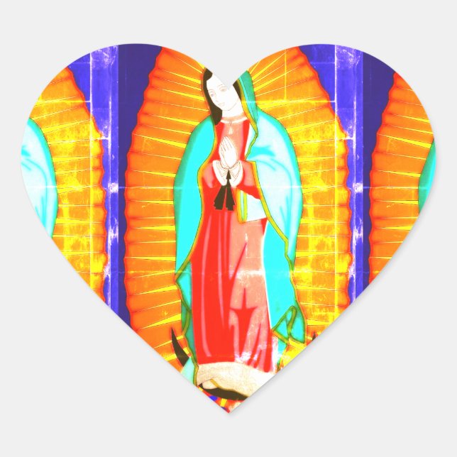 Sticker Cœur Gloire À Notre Dame De Guadalupe (Devant)