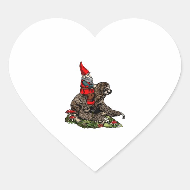Sticker Cœur Gnome à cheval sur une parcelle (Devant)