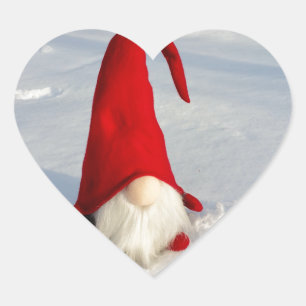 Sticker Cœur Gnome scandinave de Noël
