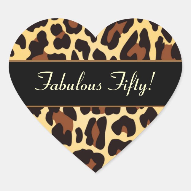 Sticker Cœur Gold Black Leopard Fabuleux 50 anniversaire (Devant)