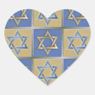 Sticker Cœur Gold Blue Star de David Art Panels