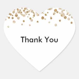Sticker Cœur Gold Confetti Glam Parties scintillant