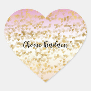 Sticker Cœur Gold Glam Hearts Confetti Peach Ombre rose