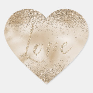 Sticker Cœur Gold Luxe Parties scintillant Love 