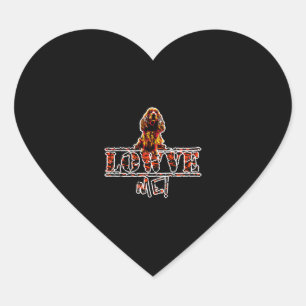 Sticker Cœur Golden English Cocker Spaniel mignon chien Valenti