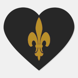 Sticker Cœur Golden Fleur De Lis