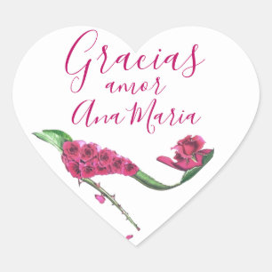 Sticker Cœur Gracias zapatos de tacón de hada rosa florale