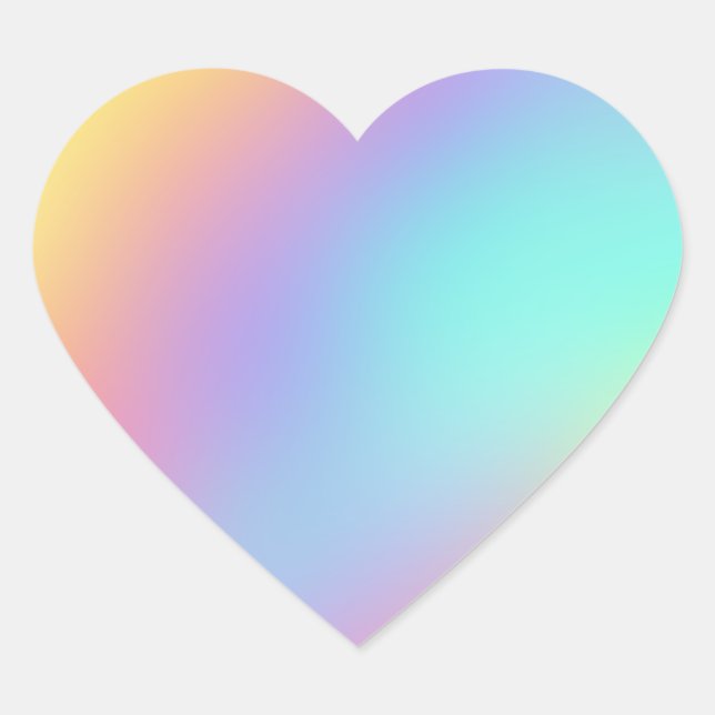 Sticker Cœur Gradient Pastel forme libre (Devant)