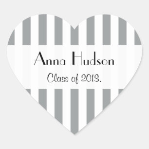 Sticker Cœur Graduation - Gris, lignes - Gris blanc