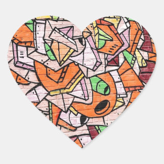 Sticker Cœur Graffiti en mosaïque