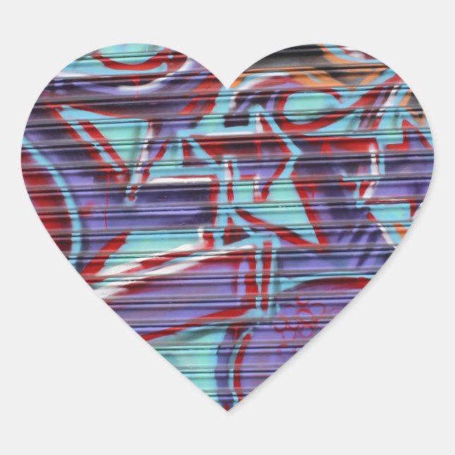 Sticker Cœur Graffiti violet sur Shutter (Devant)