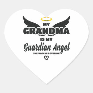 Sticker Cœur Grand-Mère Gardien Angel Me Regarde En Mémoire