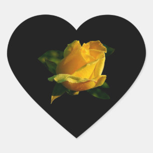 Sticker Cœur Grande rose jaune