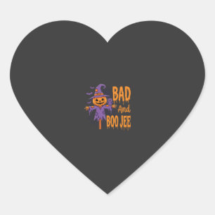Sticker Cœur Graphique d'épouvantail Halloween Bad And Boo Jee