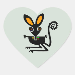 Sticker Cœur Graphique J'aime BILBIES - Australie- Nature- Vert