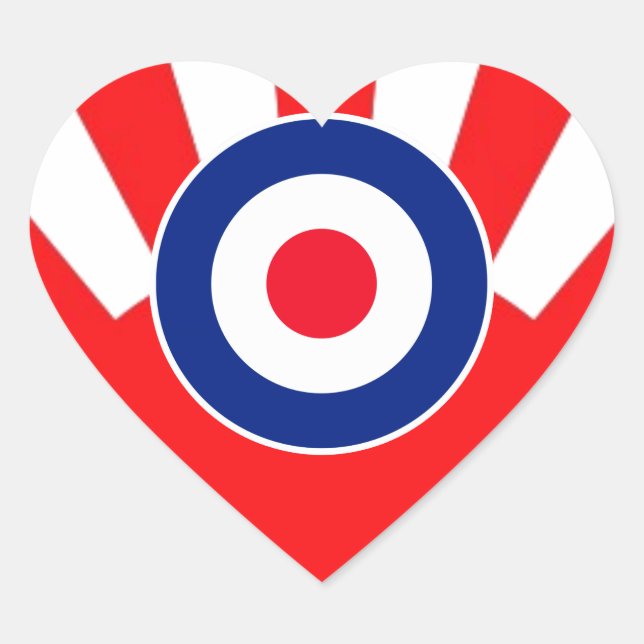Sticker Cœur Gras MOD cible Roundel sur Burst Japan (Devant)