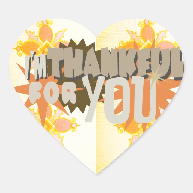Sticker Cœur Gratitude profonde : "Merci pour vous" avec amour, (Devant)