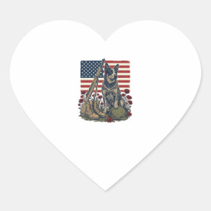 Sticker Cœur Gravure vintage commémorative patriotique Blue Hee