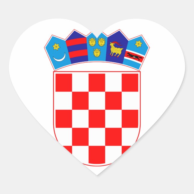Sticker Cœur Grb Hrvatske, armoiries croates (Devant)