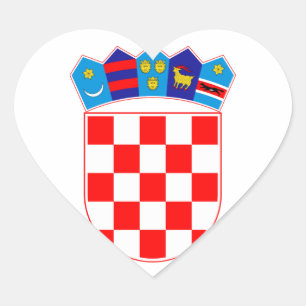 Sticker Cœur Grb Hrvatske, armoiries croates