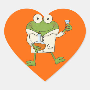 Sticker Cœur Grenouille de laboratoire
