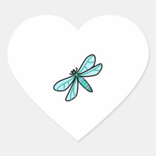 Sticker Cœur gribouiller une libellule