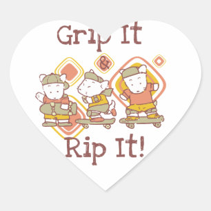 Sticker Cœur Grip It et Rip It Skateboard
