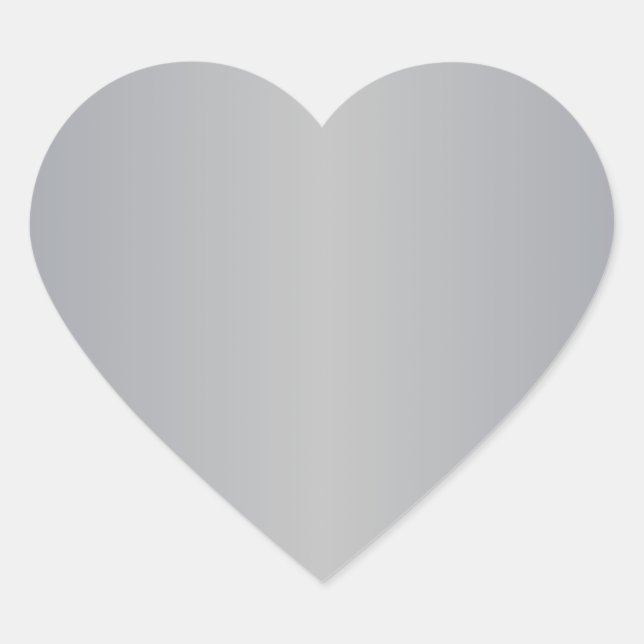 Sticker Cœur Gris 1 - Argent et Argent romain (Devant)