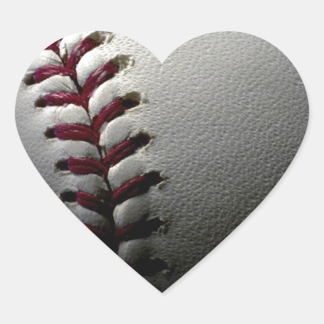 Sticker Cœur Gros plan de base-ball (Devant)