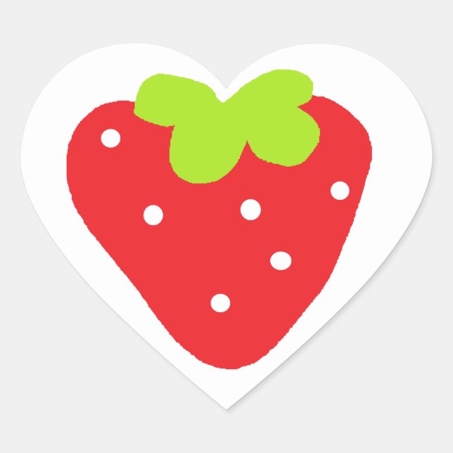 Sticker Cœur Grosse fraise (Devant)