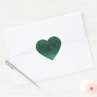 Sticker Cœur Grunge foncé - Vert