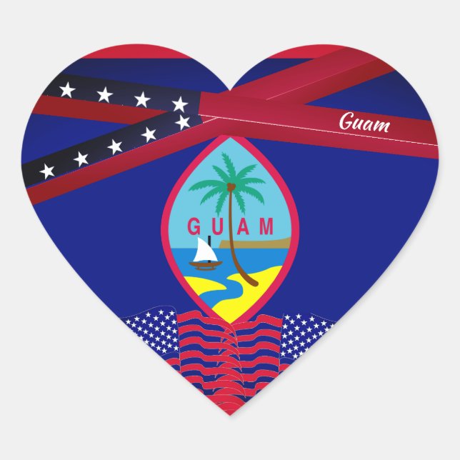 Sticker Cœur Guam (Devant)