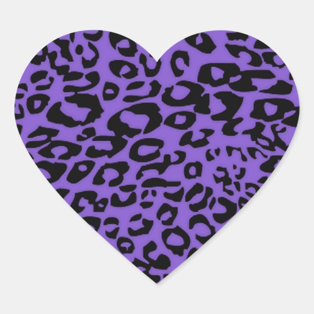 Sticker Cœur guépard pourpre (Devant)