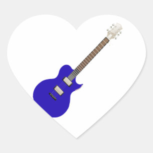 Sticker Cœur guitare électrique bleu graphique.png