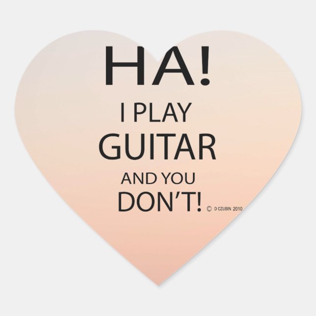 Sticker Coeur Ha Guitare (Devant)