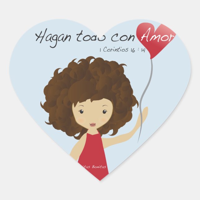 Sticker Cœur Hagan todo con amor (Devant)