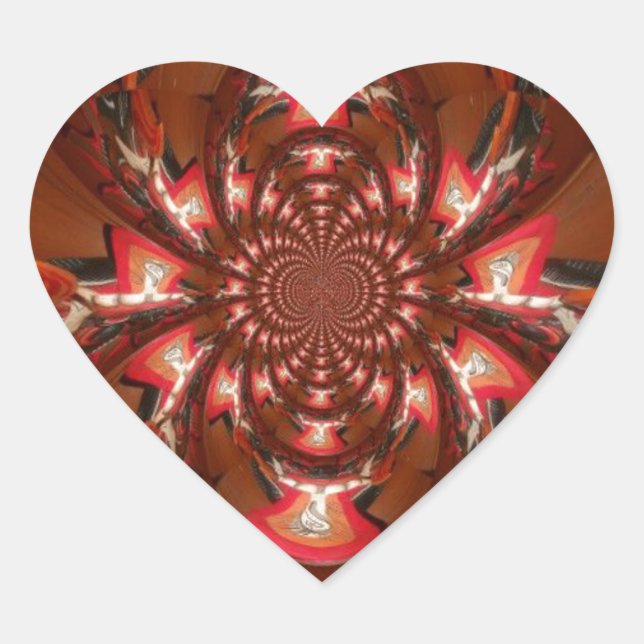 Sticker Cœur Hakuna Matata Halloween Masque Kaleidoscope Abstra (Devant)