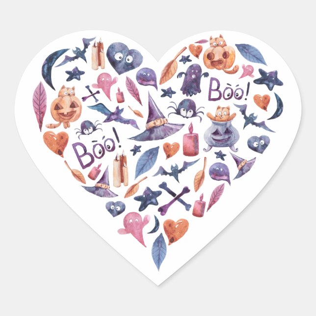 Sticker Cœur Halloween (Devant)