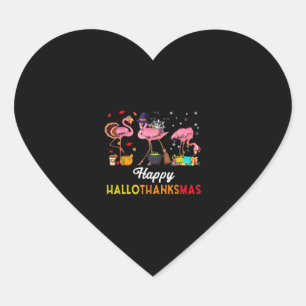 Sticker Cœur Halloween and Merry Christmas Happy Hallothanksmas