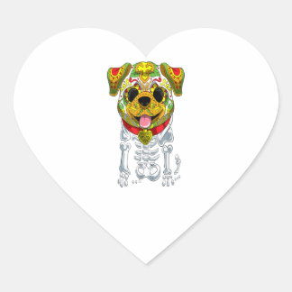 Sticker Cœur Halloween Skull Bulldog
