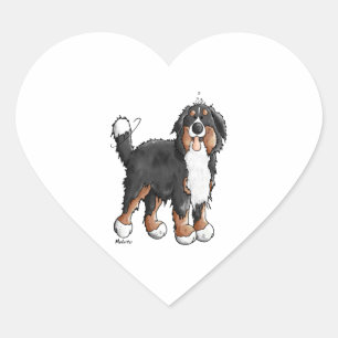 Sticker Cœur Happy Bernese Mountain Dog - Comic - Chiens - Cart