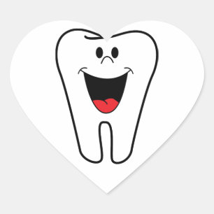 Sticker Cœur Happy teeth customizable for your Dental practice