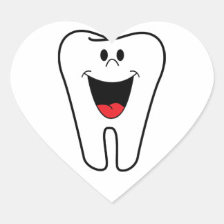 Sticker Cœur Happy teeth customizable for your Dental practice