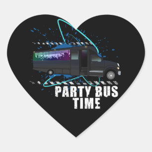 Sticker Cœur Heure du bus de partie
