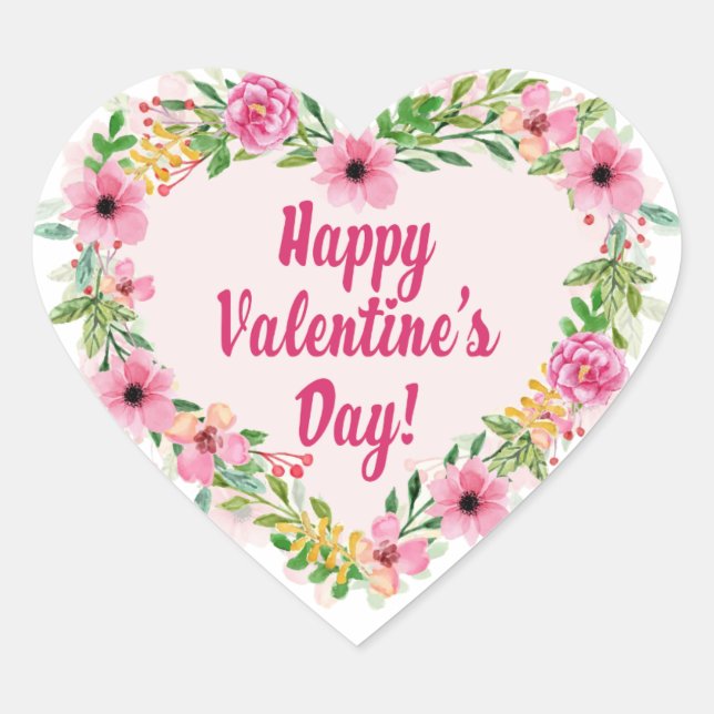 Sticker Cœur Heureuse Sainte-Valentin (Devant)