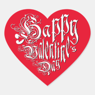Sticker Cœur Heureuse Sainte-Valentin blanc rouge blanc whimsti