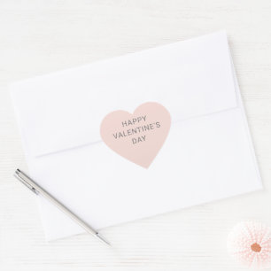 Sticker Cœur Heureuse Sainte-Valentin moderne rose gris