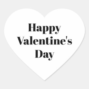 Sticker Cœur Heureuse Sainte-Valentin noir blanc mignon moderne