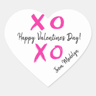 Sticker Cœur Heureuse Sainte-Valentin personnalisé XOXO
